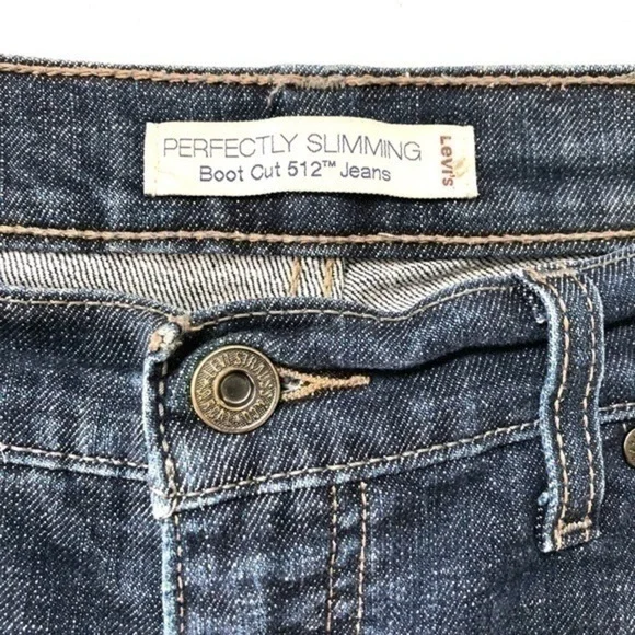 Levi's 512 Bootcut Denim Jeans Size W8 X L28.5 - Picture 7 of 9